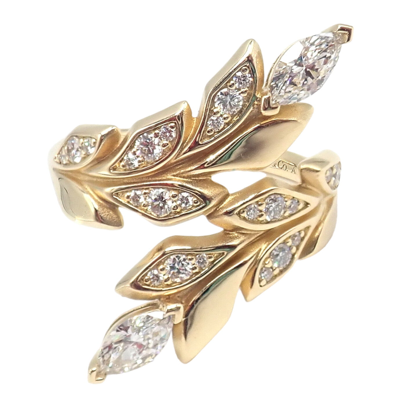 Tiffany & Co. Jewelry & Watches:Fine Jewelry:Rings Authentic! Tiffany & Co 18k Yellow Gold Diamond Victoria Vine Bypass Ring