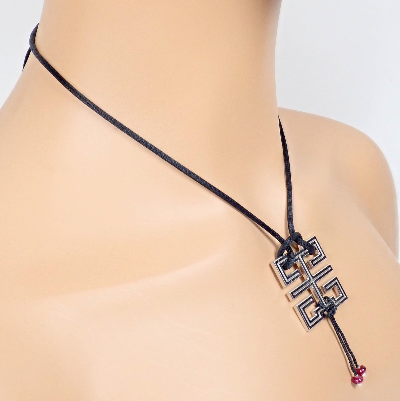 Cartier Jewelry & Watches:Fine Jewelry:Necklaces & Pendants Authentic! Cartier Le Baiser Du Dragon 18k White Gold Ruby Silk Cord Necklace