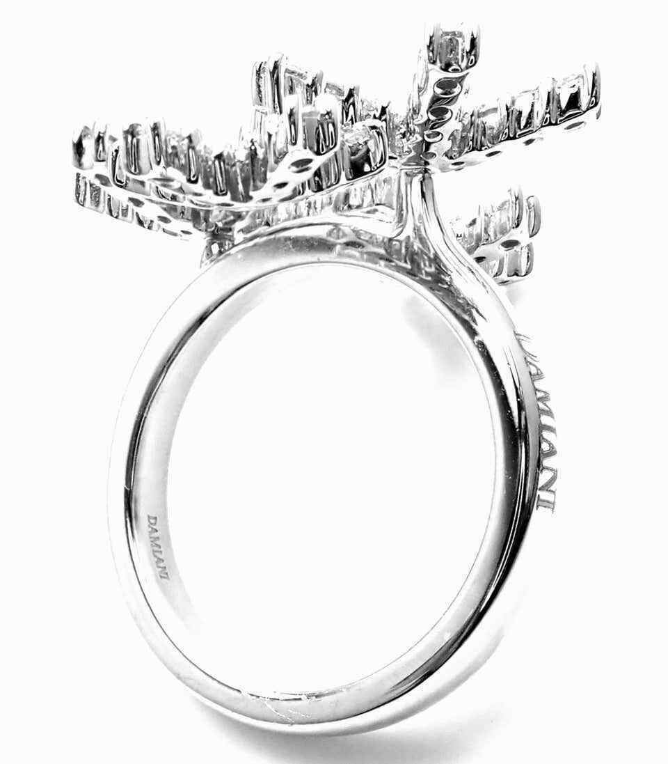Damiani Jewelry & Watches:Fine Jewelry:Rings Authentic! Damiani Diamond Flower 18k White Gold Cocktail Ring