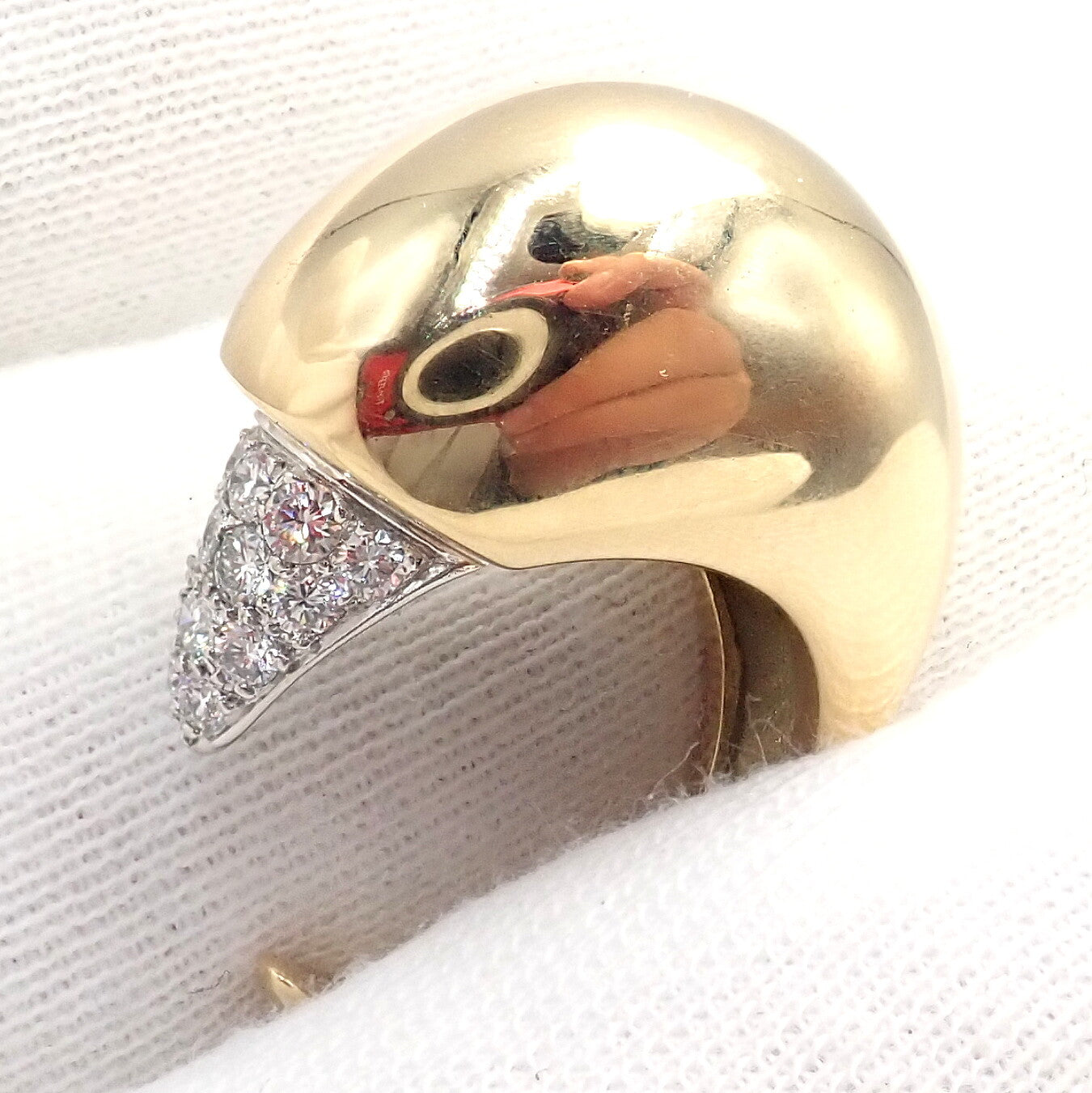 Authentic! Tiffany & Co. Elsa Peretti 18k Yellow Gold Diamond Bird Ring | Fortrove