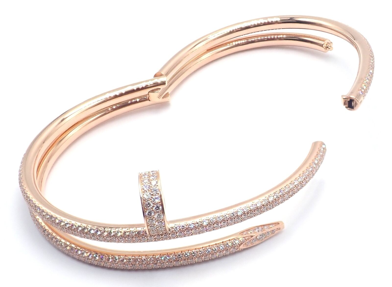 Cartier Juste un Clou Nail 18k Rose Gold Diamond Bangle Bracelet Size 16 Paper | Fortrove