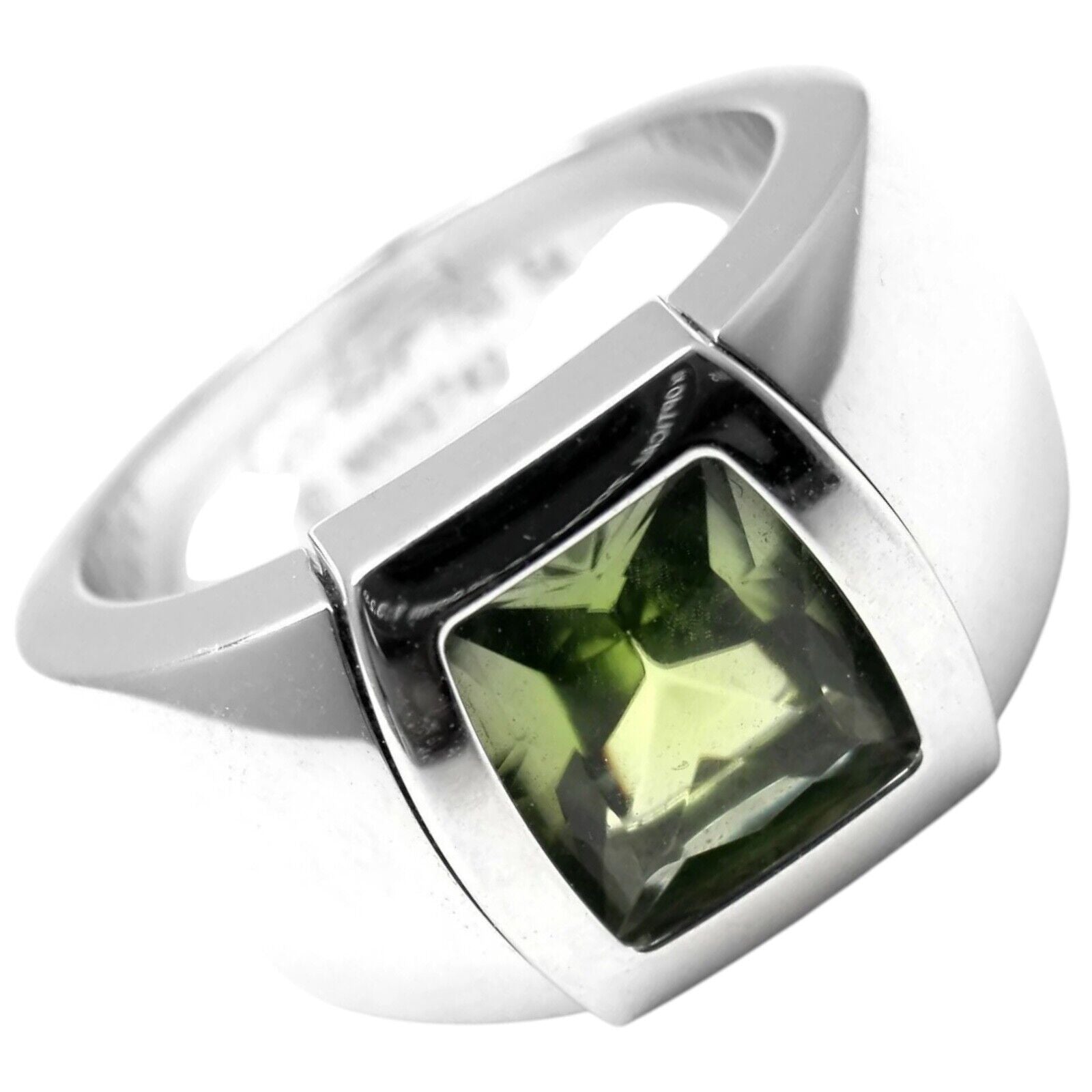 Rare! Authentic Cartier La Dona 18k White Gold Peridot Ring Box Certificate | Fortrove