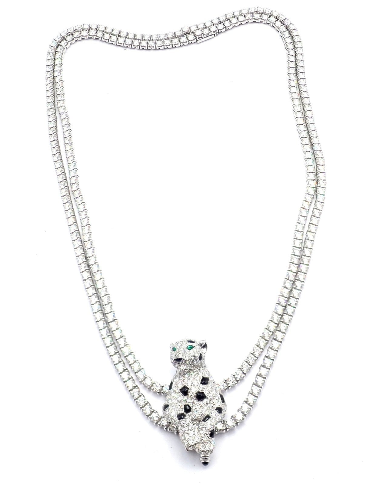 Panthere de Cartier Panther 18k Gold Multi-Wear Paved Diamond Necklace Paper Box | Fortrove