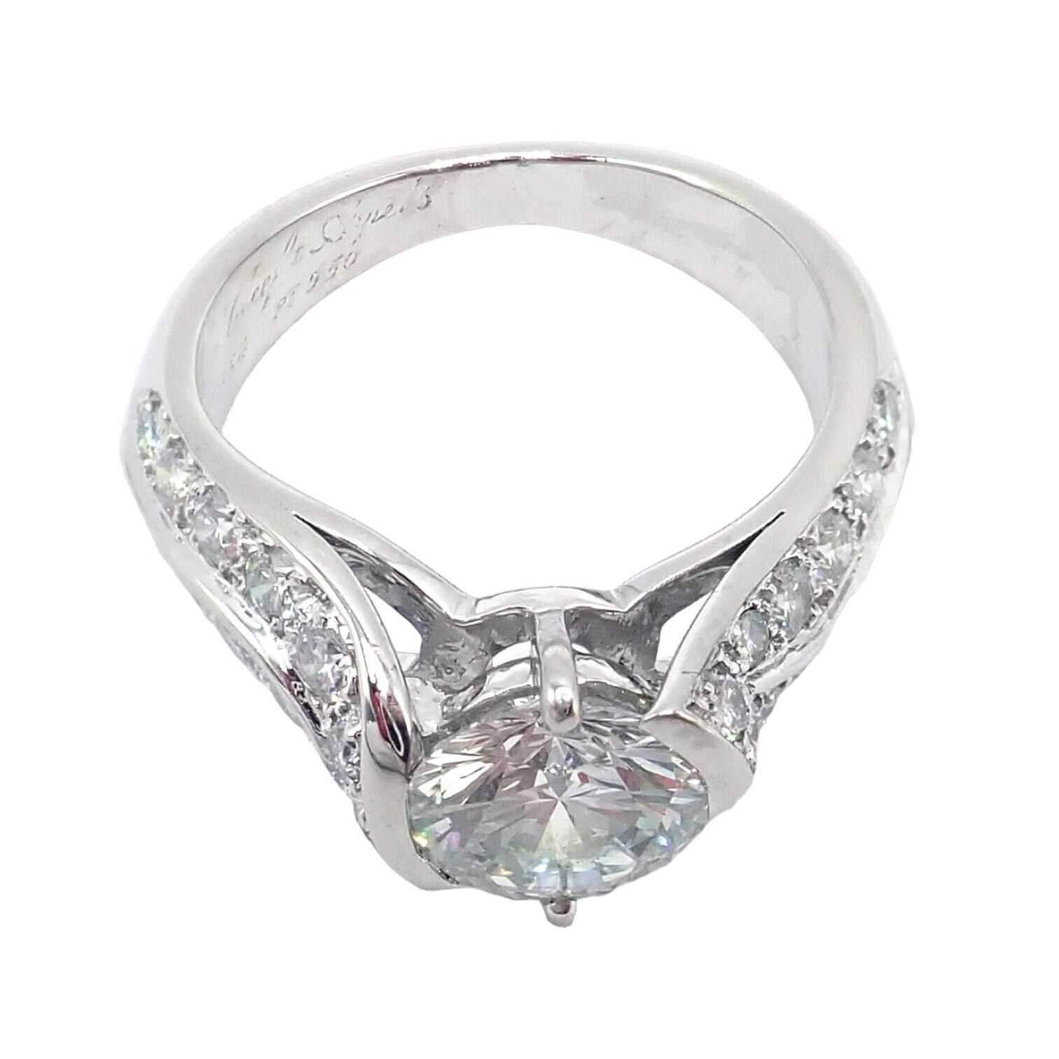 Authentic! Van Cleef & Arpels Platinum 1.88ct VVS1 E Diamond Engagement Ring GIA | Fortrove