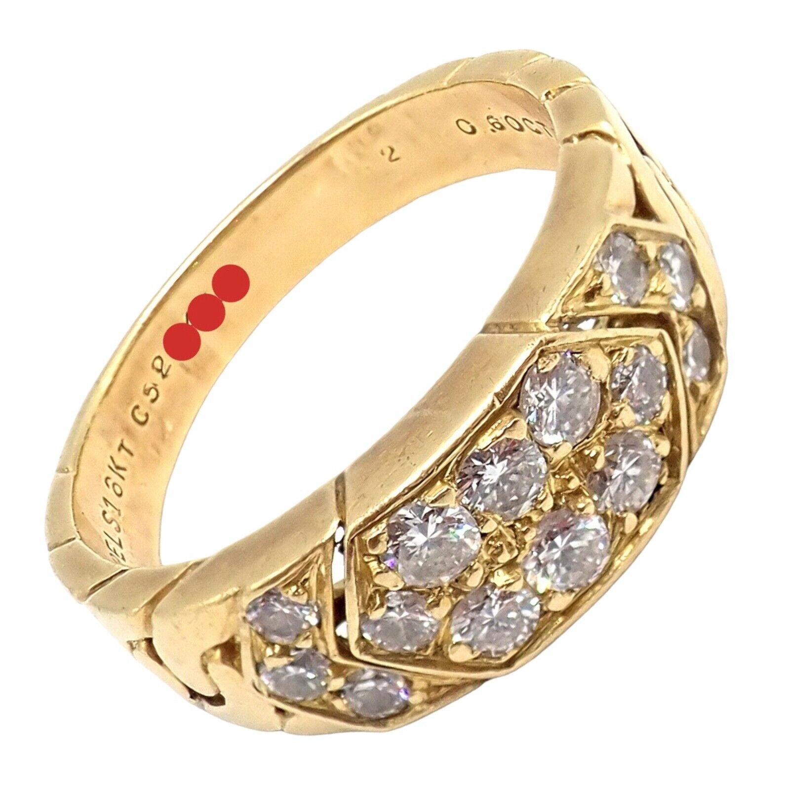 Rare! Vintage Van Cleef & Arpels 18k Yellow Gold 0.60ct Diamond Ring Sz 55 7.25 | Fortrove
