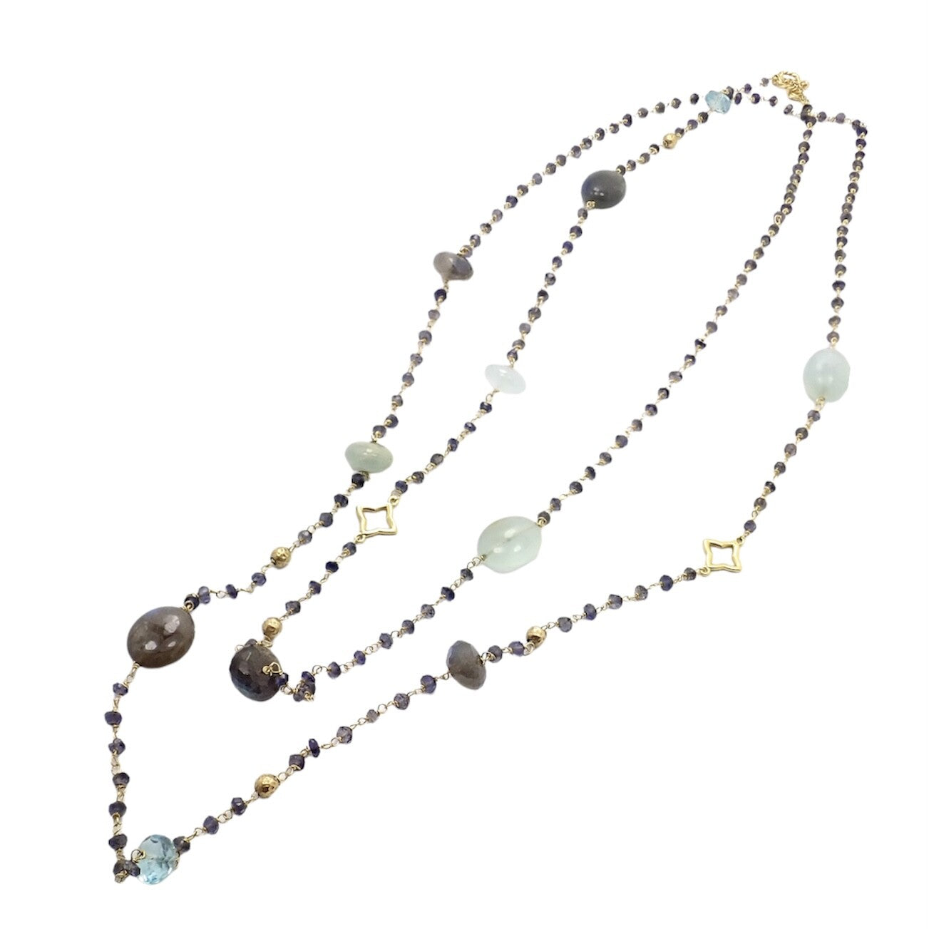 David Yurman Quatrefoil 18k Yellow Gold 46" Long Chain Bead Toggle Necklace | Fortrove