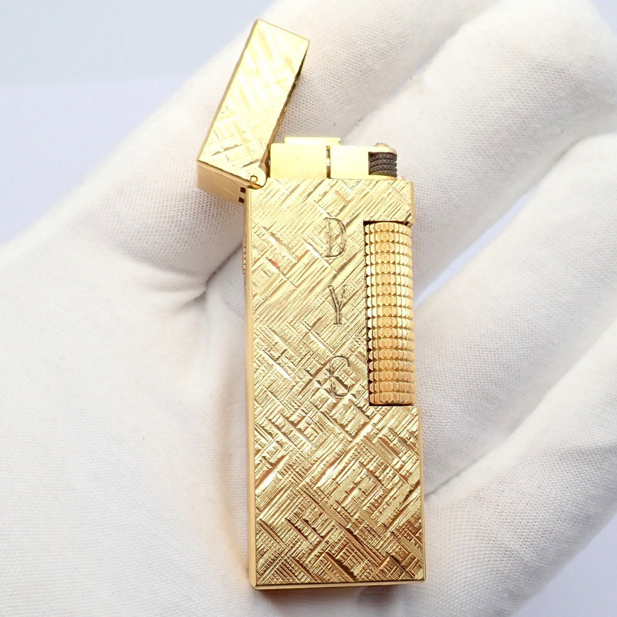 Dunhill Collectibles:Tobacciana:Lighters:Dunhill Vintage Dunhill Gold Plated Rollagas Lighter 1970's Monogrammed