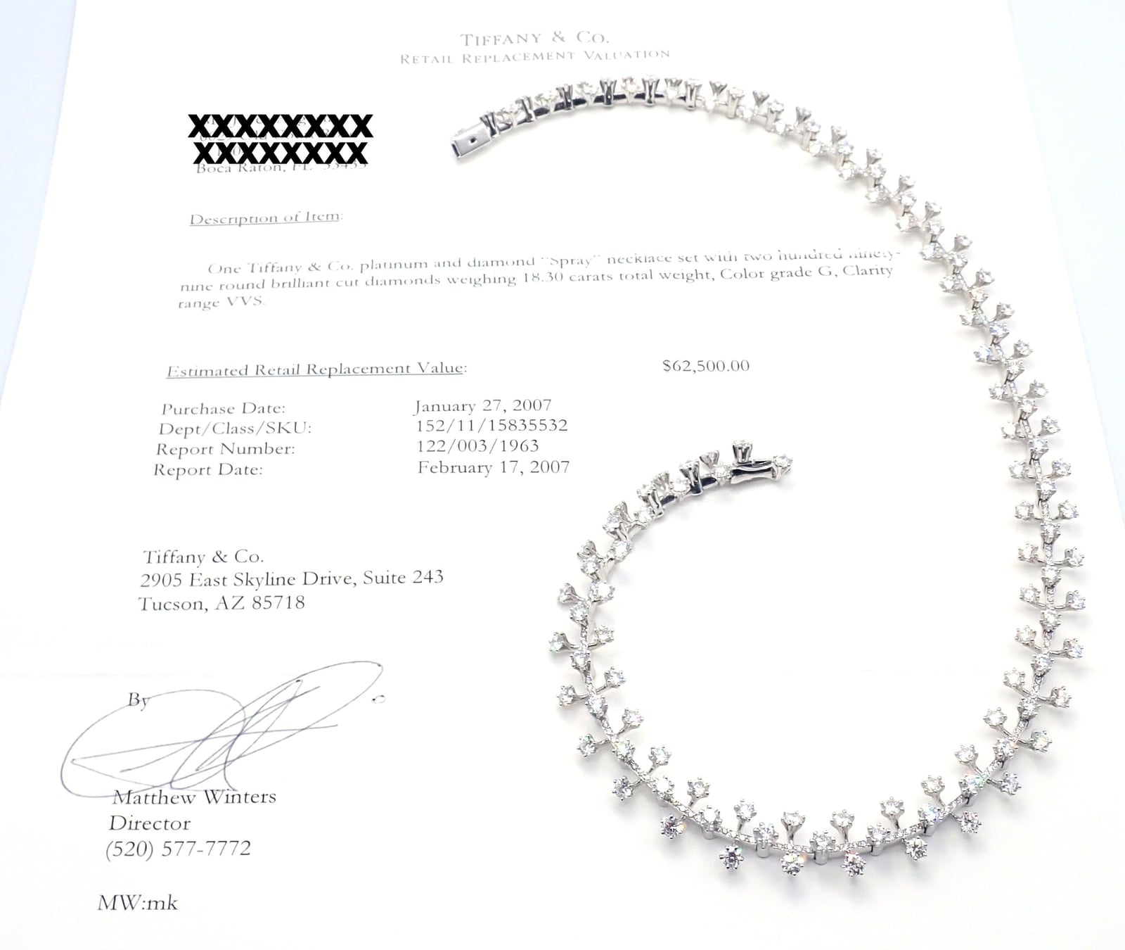 Tiffany & Co. Jewelry & Watches:Fine Jewelry:Jewelry Sets Authentic Tiffany & Co Spray Platinum Diamond Necklace Earrings Set Paper France