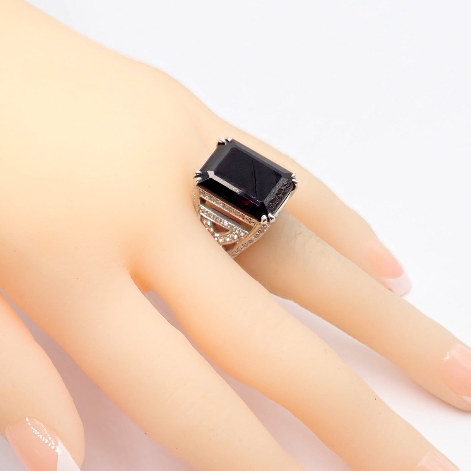 Kieselstein Cord Jewelry & Watches:Fine Jewelry:Rings Kieselstein Cord Platinum 3ctw Diamond Black Spinel Cockatil Ring 1998 sz 5.5
