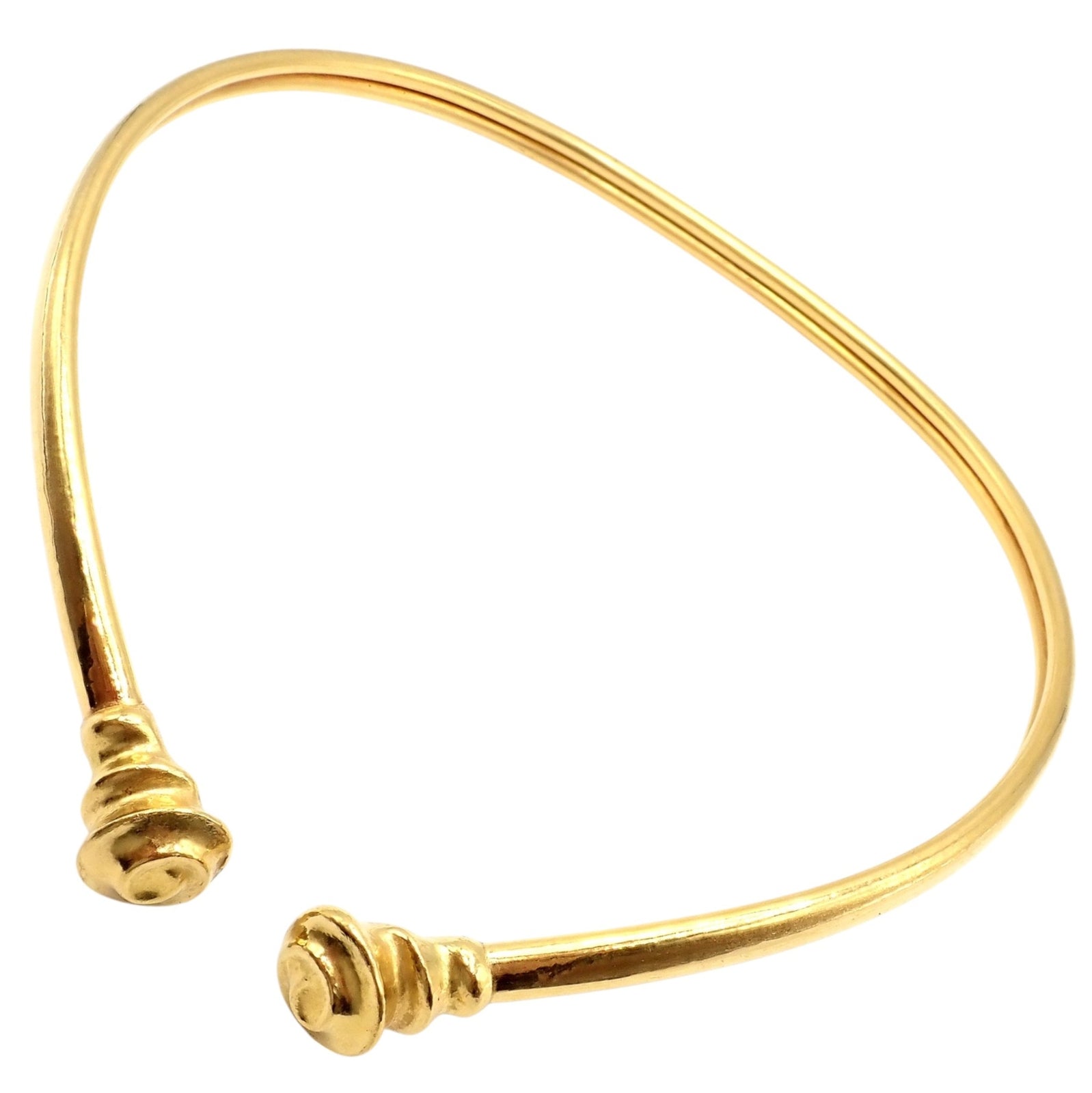 Vintage Estate Ilias Lalaounis 18k Yellow Gold Greek Spiral Collar Necklace | Fortrove
