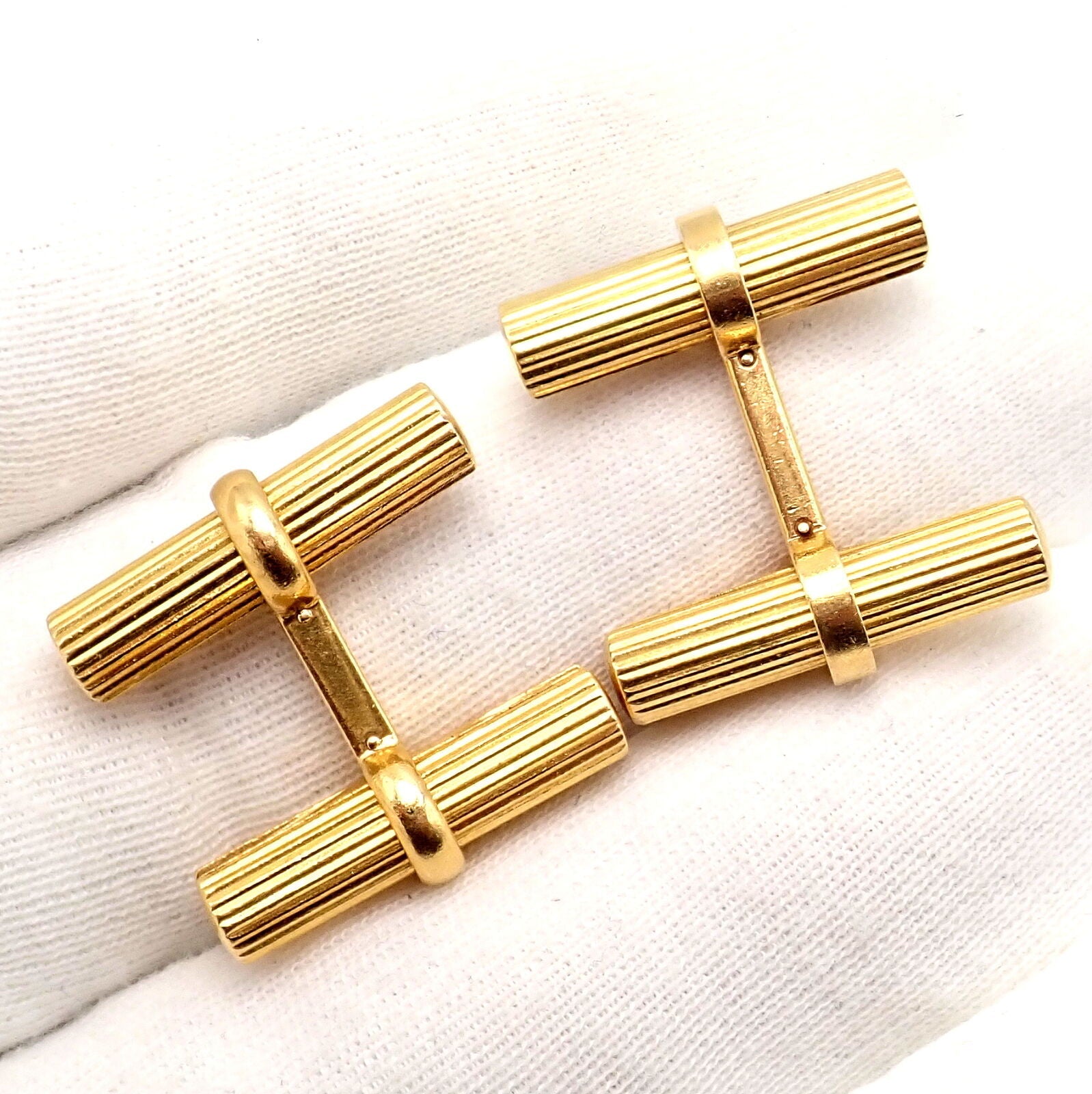 Vintage! Authentic Van Cleef & Arpels 18k Yellow Gold Bar Cufflinks | Fortrove