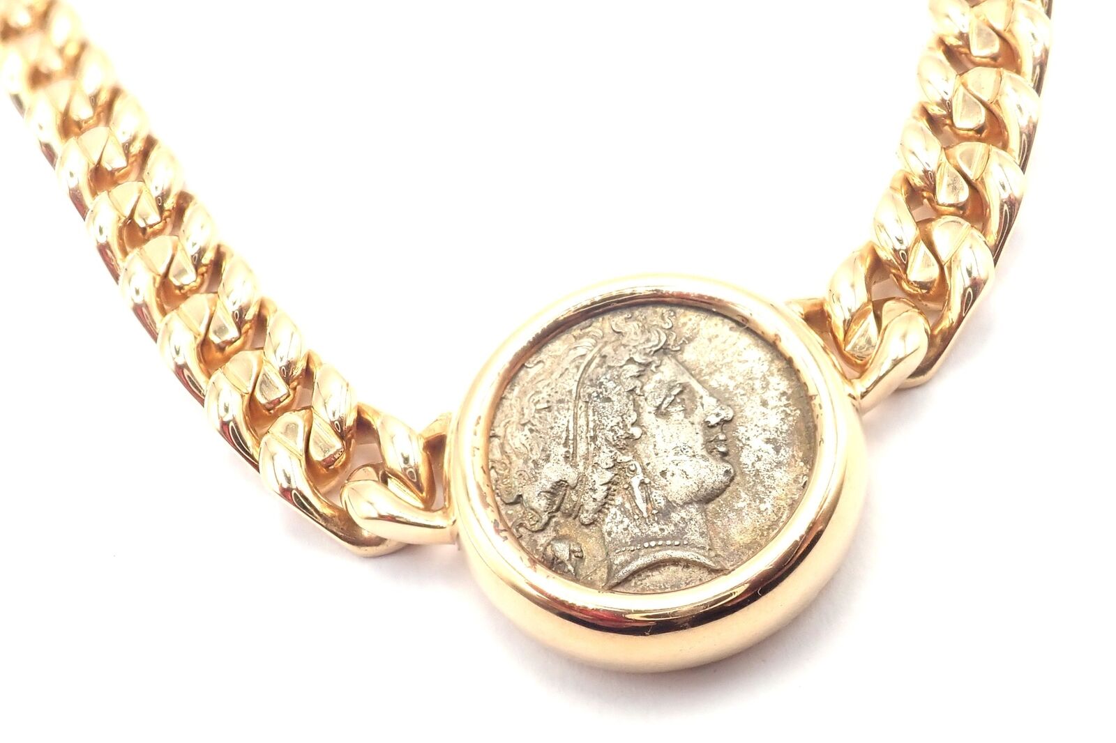 Rare! Bvlgari Bulgari 18k Yellow Gold Antique Coin Monete Link Necklace | Fortrove