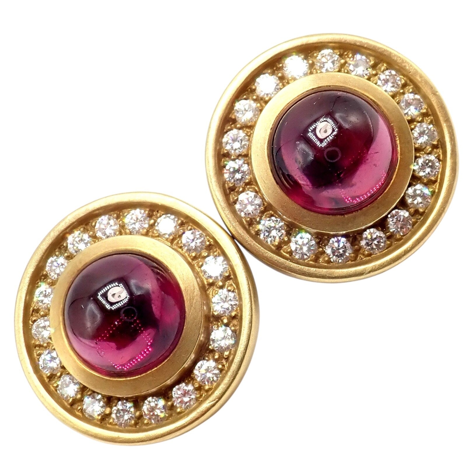 Kieselstein-Cord Jewelry & Watches:Men's Jewelry:Earrings Rare! Vintage Kieselstein Cord 18k Yellow Gold Garnet Diamond Earrings 1997