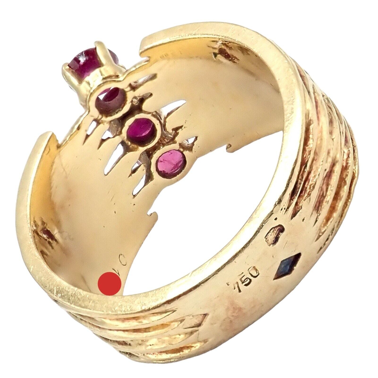 Authentic! Vintage Cartier 18k Yellow Gold Ruby Ring | Fortrove