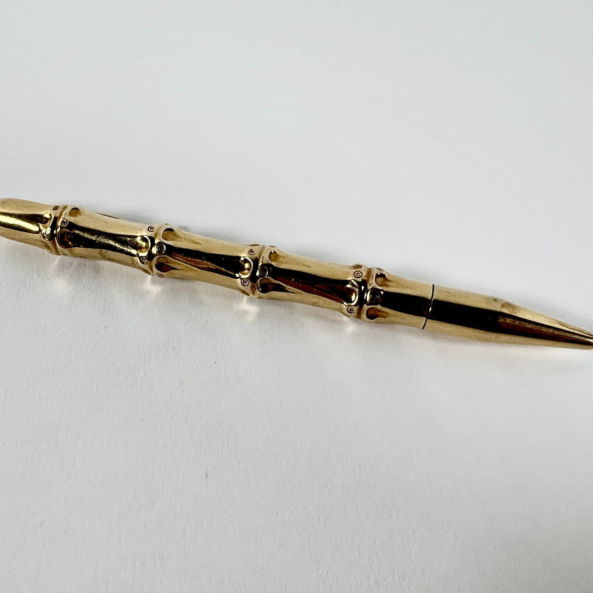 Louis Tamis Collectibles:Pens & Writing Instruments:Pens:Ballpoint Pens:Other Collectible Ballpoint Vintage 1940's Louis Tamis Bamboo Pen 14K Solid Yellow Gold