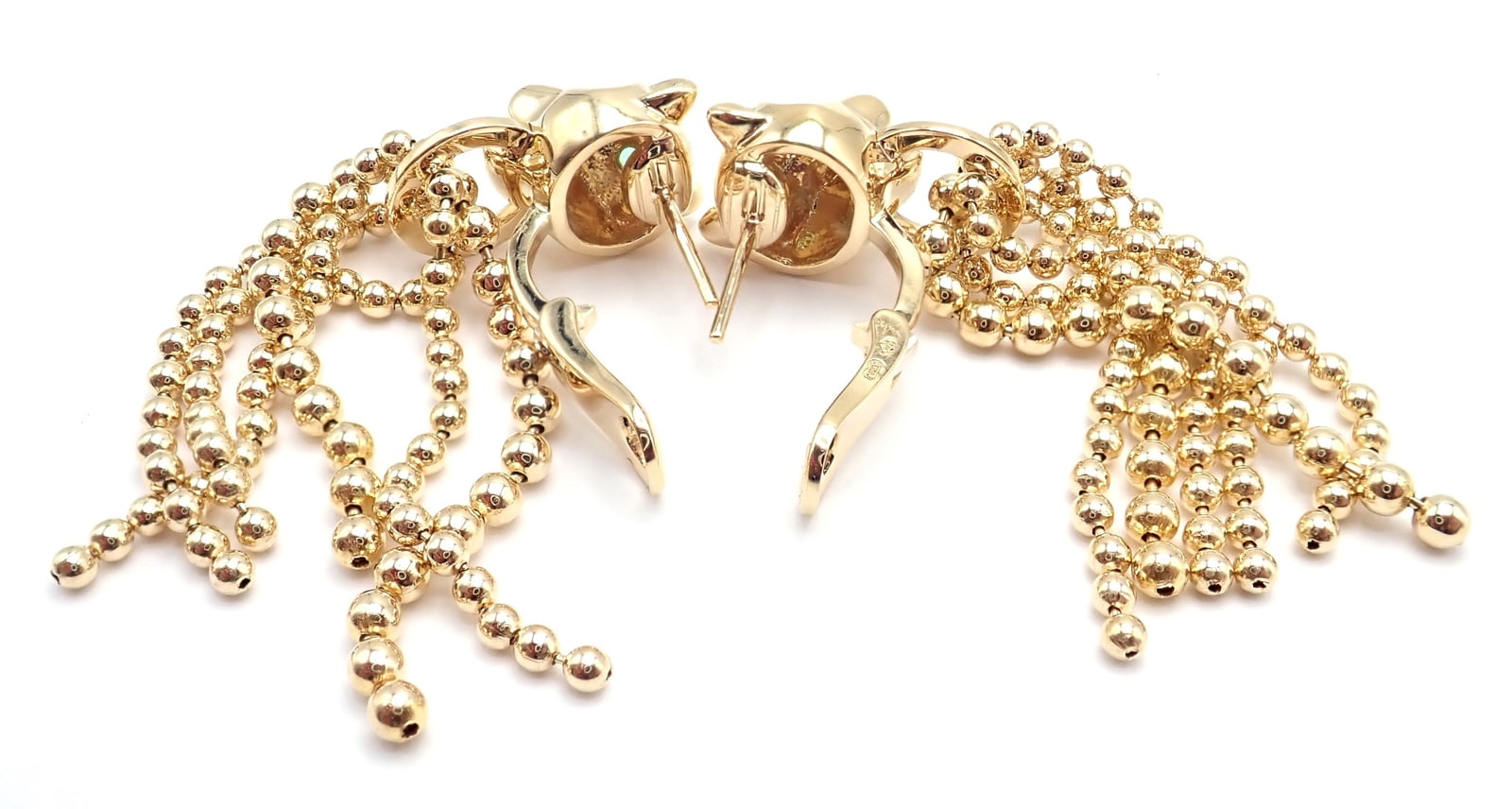 Cartier Jewelry & Watches:Fine Jewelry:Earrings Authentic! Cartier Panther Panthere 18k Gold Diamond Tsavorite Onyx Earrings