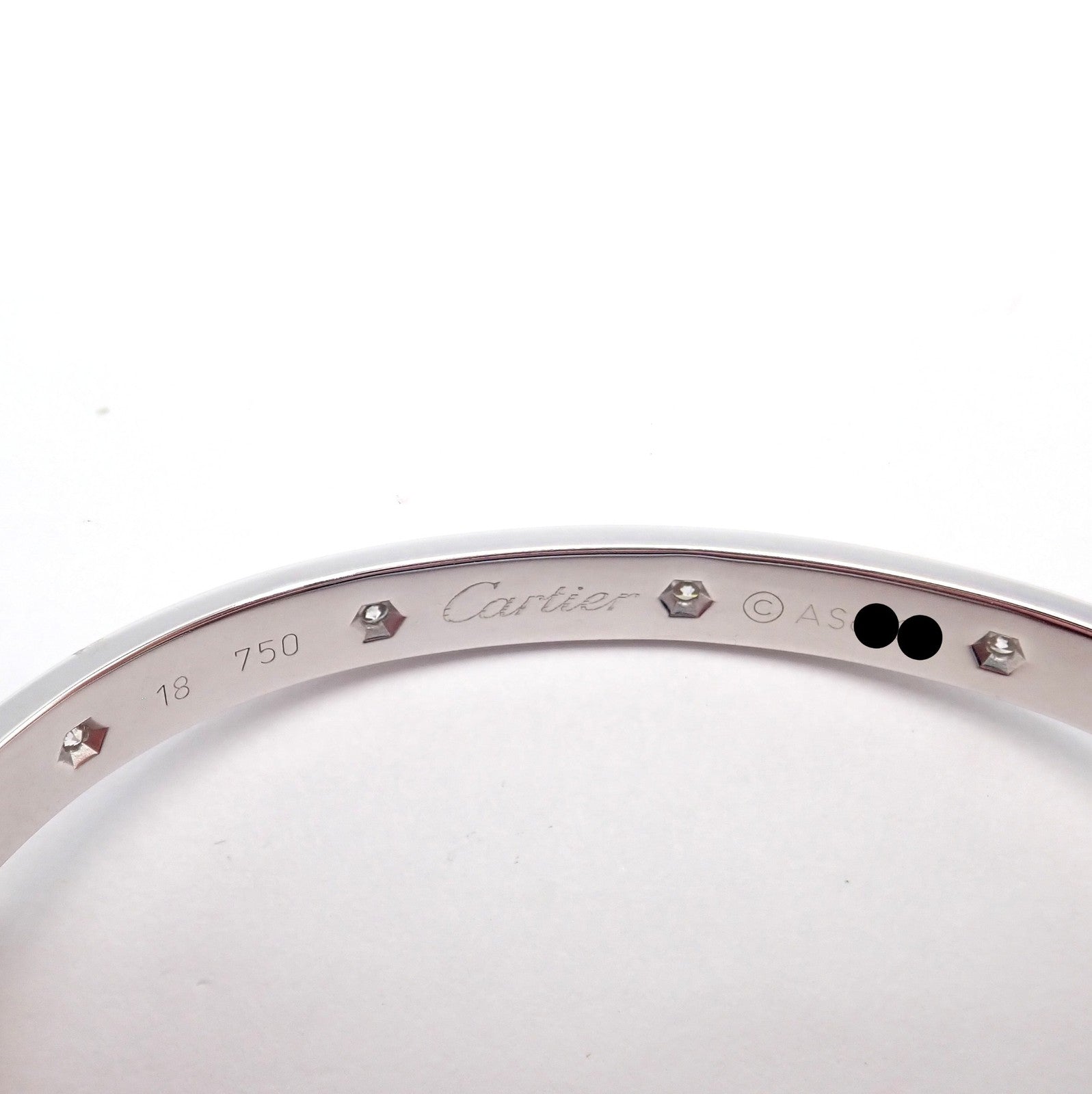 Cartier Jewelry & Watches:Fine Jewelry:Bracelets & Charms Authentic! Cartier Love 18k White Gold 10 Diamond Bangle Bracelet Sz 18 + Cert
