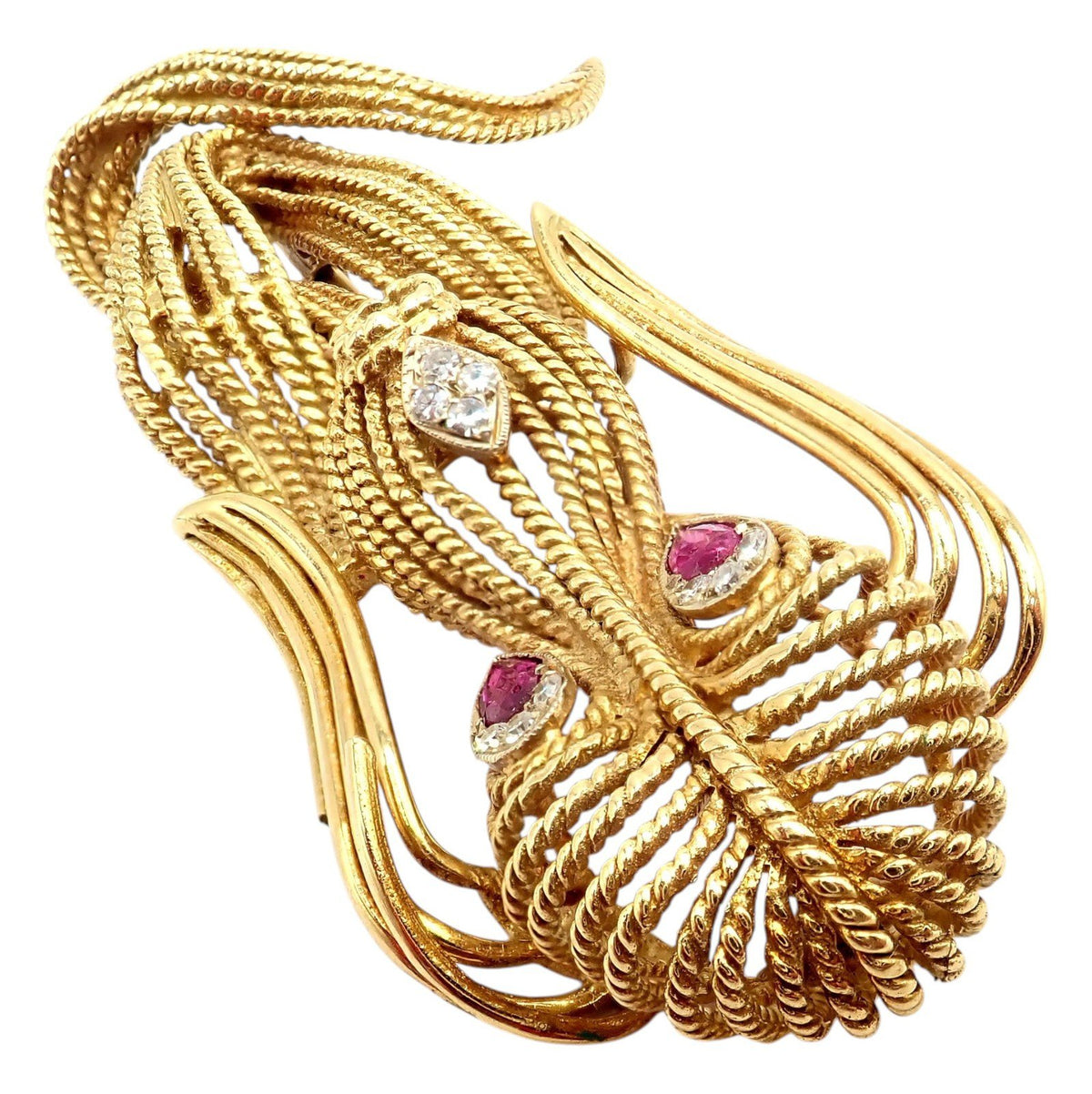 H. Stern Jewelry & Watches:Fine Jewelry:Brooches & Pins Vintage! H. Stern 18k Yellow Gold Diamond Ruby Basset Hound Dog Pin Brooch
