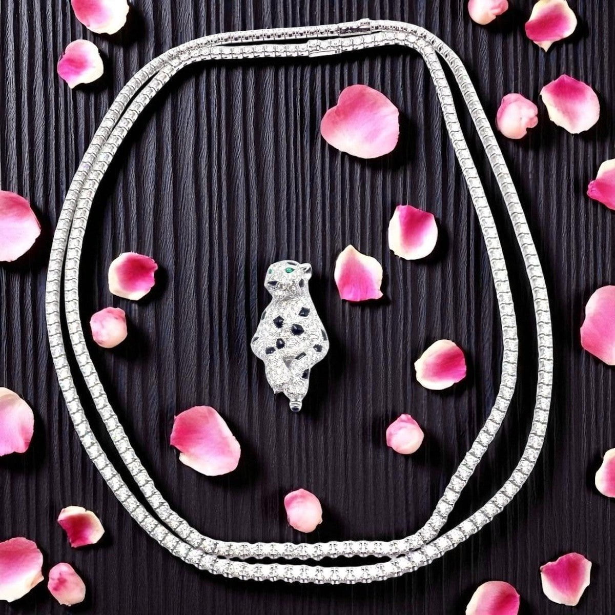 Panthere de Cartier Panther 18k Gold Multi-Wear Paved Diamond Necklace Paper Box | Fortrove