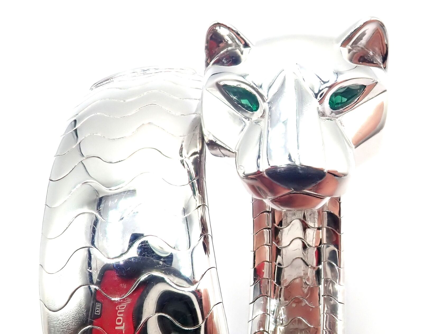 Cartier Panther Panthere 18k White Gold Lakarda Bangle Bracelet Watch Paper | Fortrove