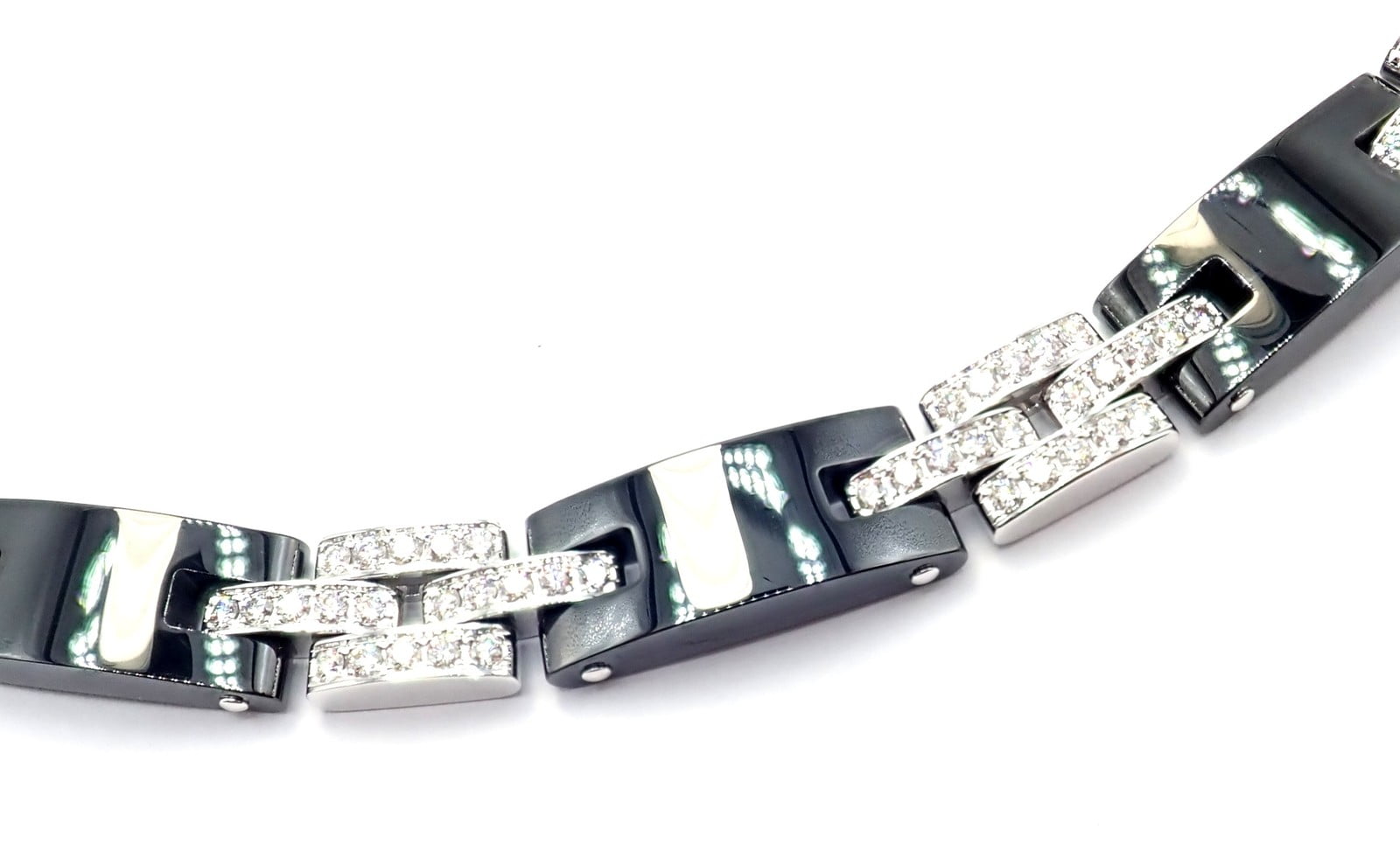 Cartier Jewelry & Watches:Fine Jewelry:Necklaces & Pendants Authentic! Cartier Maillon Panthere 18K White Gold Diamond Ceramic Link Necklace