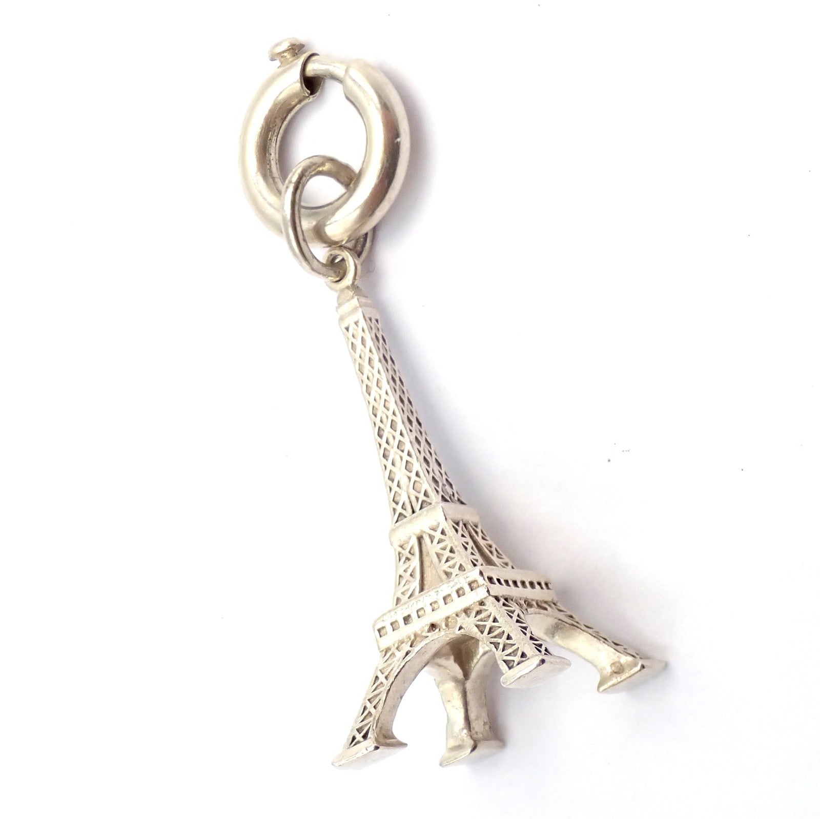 Tiffany & Co. Jewelry & Watches:Fine Jewelry:Bracelets & Charms Tiffany & Co. Silver Eiffel Tower Paris France Charm Pendant + Spring Ring Clasp