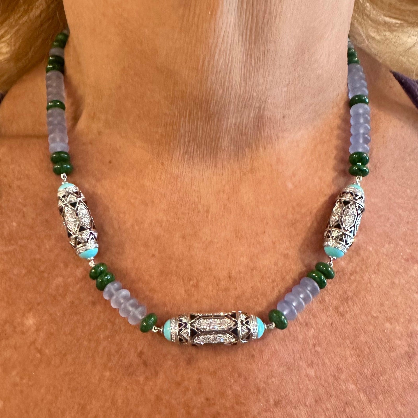 Authentic! Cartier 18k White Gold High Jewelry Géometrie & Contrastes Necklace | Fortrove