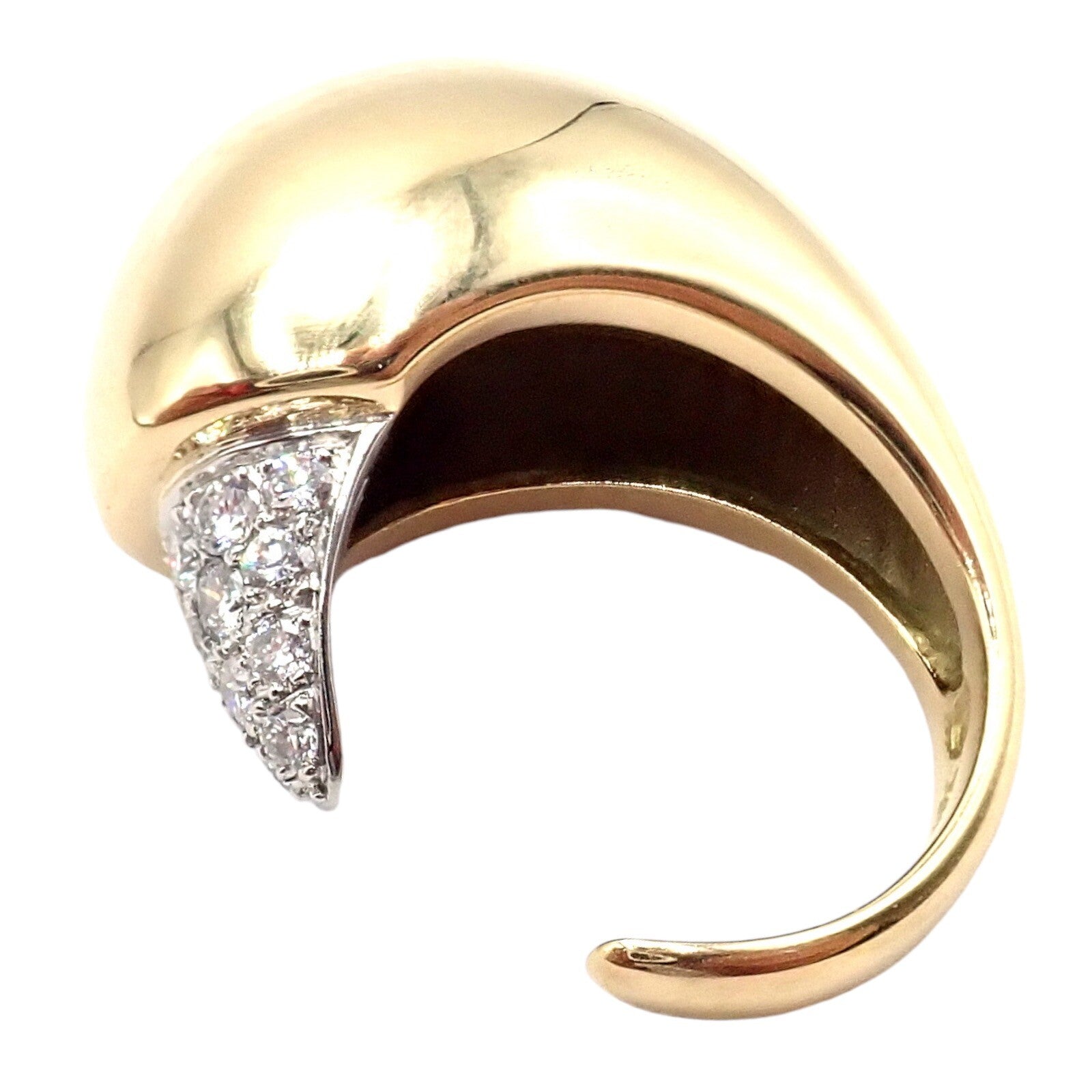 Authentic! Tiffany & Co. Elsa Peretti 18k Yellow Gold Diamond Bird Ring | Fortrove
