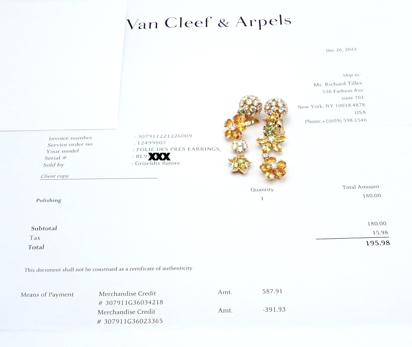 Van Cleef & Arpels Jewelry & Watches:Fine Jewelry:Earrings Authentic! Van Cleef & Arpels Folie des Pres 18k Gold Diamond Sapphire Earrings