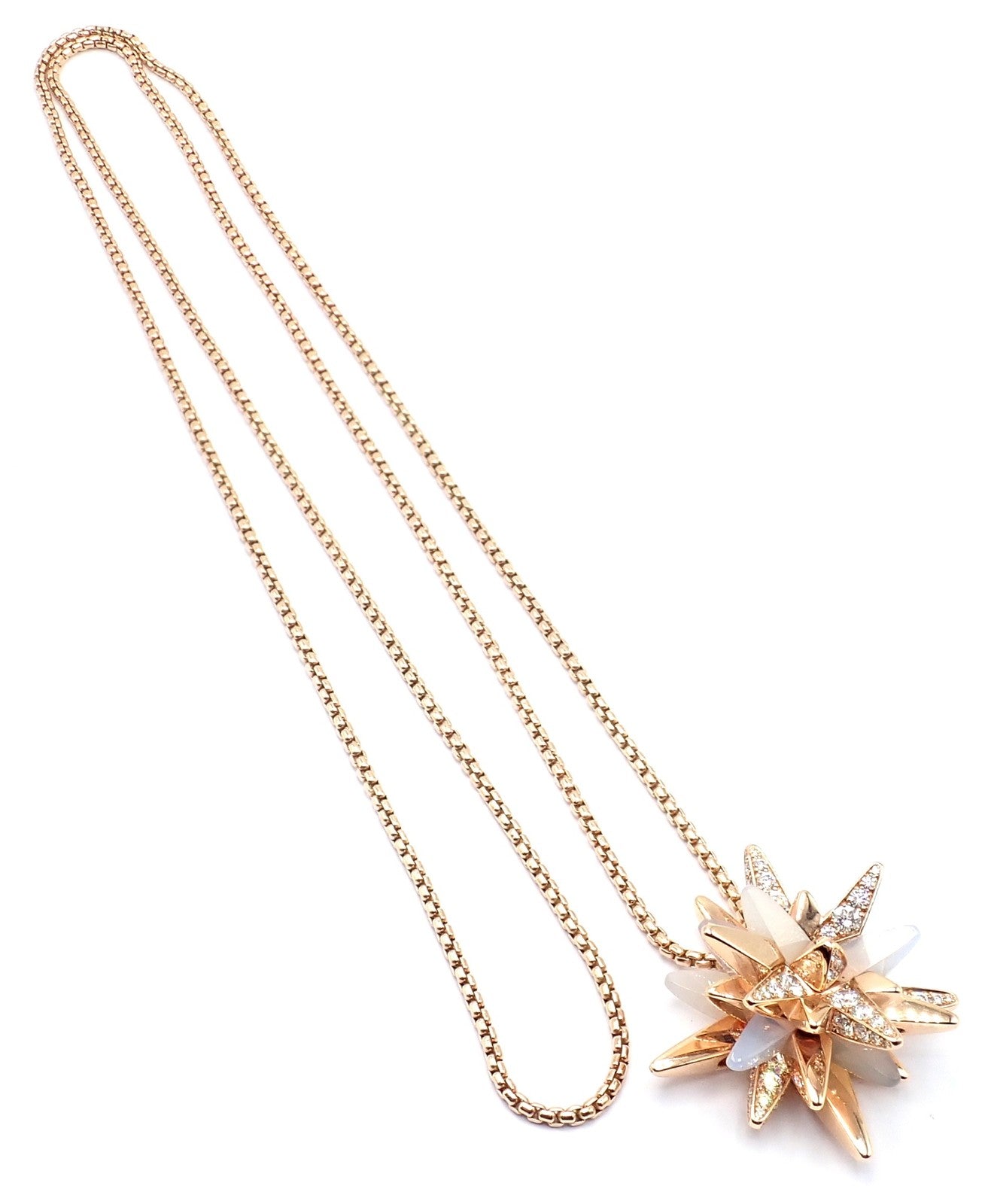 Cartier 18k Rose Gold Limited Edition Diamond Meterore Fractal Pendant Necklace | Fortrove