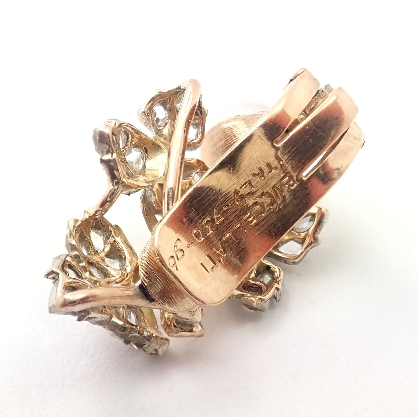 Authentic! Gianmaria Buccellati 18k Yellow Gold Pearl Rosecut Diamonds Earrings | Fortrove