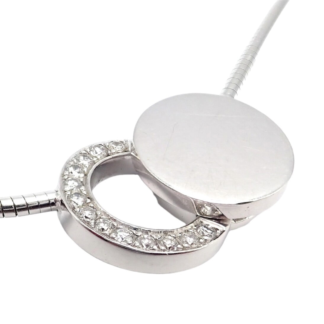 Dinh Van Jewelry & Watches:Fine Jewelry:Necklaces & Pendants Rare! Authentic Modernist Dinh Van 18k White Gold Diamond Ombre De Lune Necklace