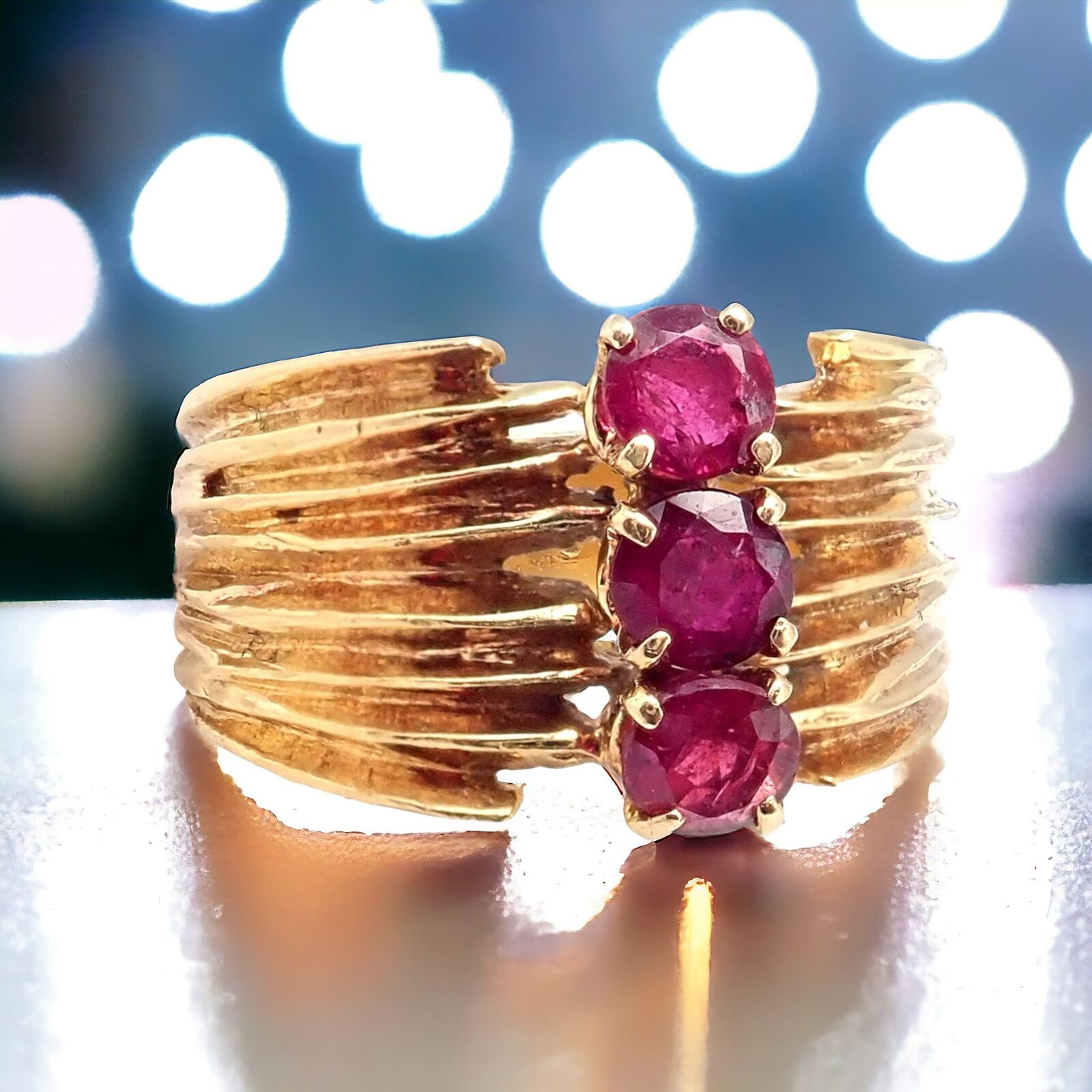 Authentic! Vintage Cartier 18k Yellow Gold Ruby Ring | Fortrove