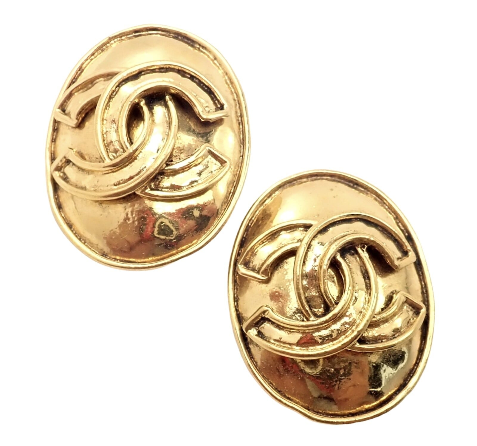 Chanel Jewelry & Watches:Fashion Jewelry:Earrings Rare! Vintage Chanel Paris France Logo Earrings 1994 Spring Collection