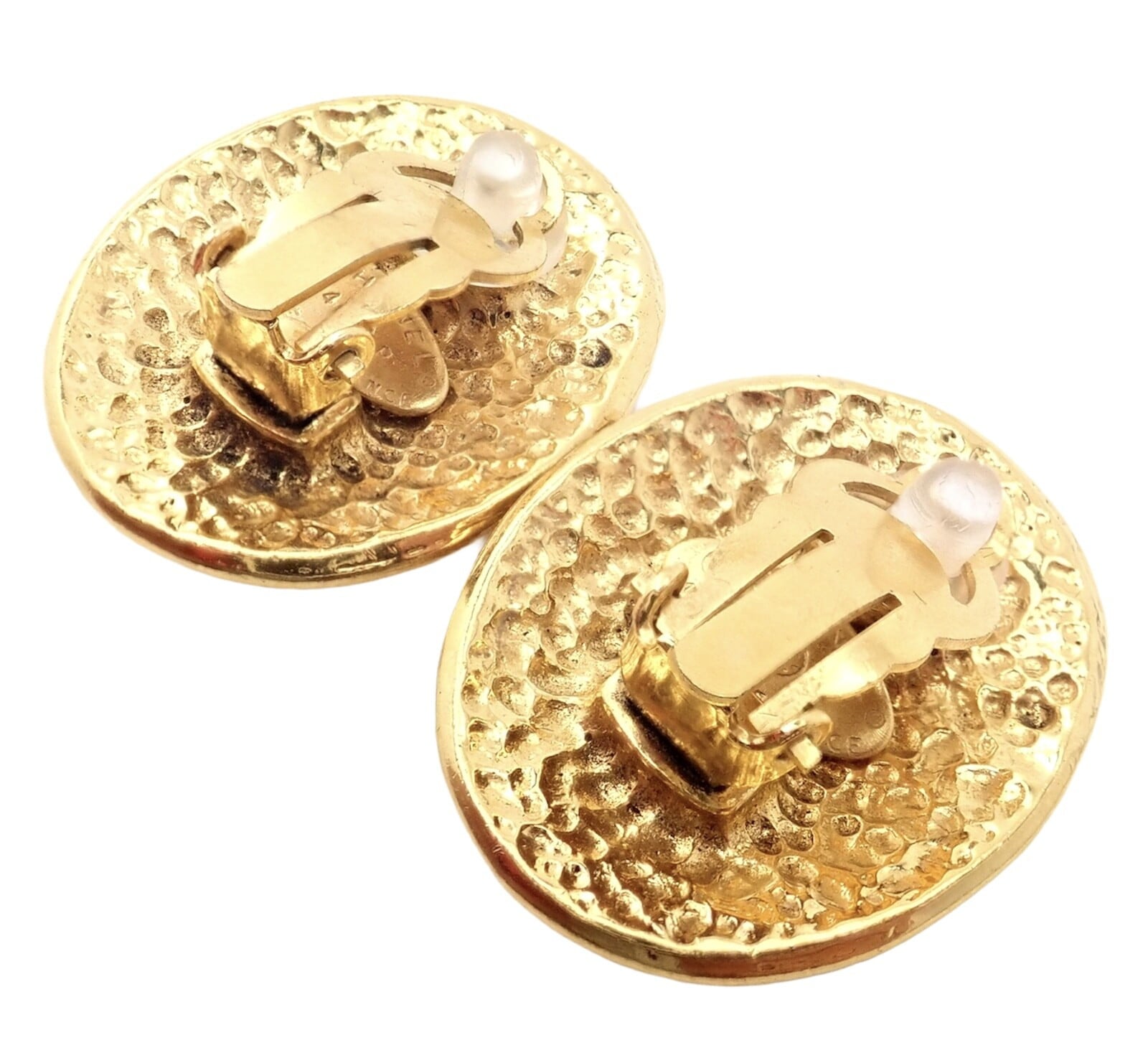 Chanel Jewelry & Watches:Fashion Jewelry:Earrings Rare! Vintage Chanel Paris France Logo Earrings 1994 Spring Collection