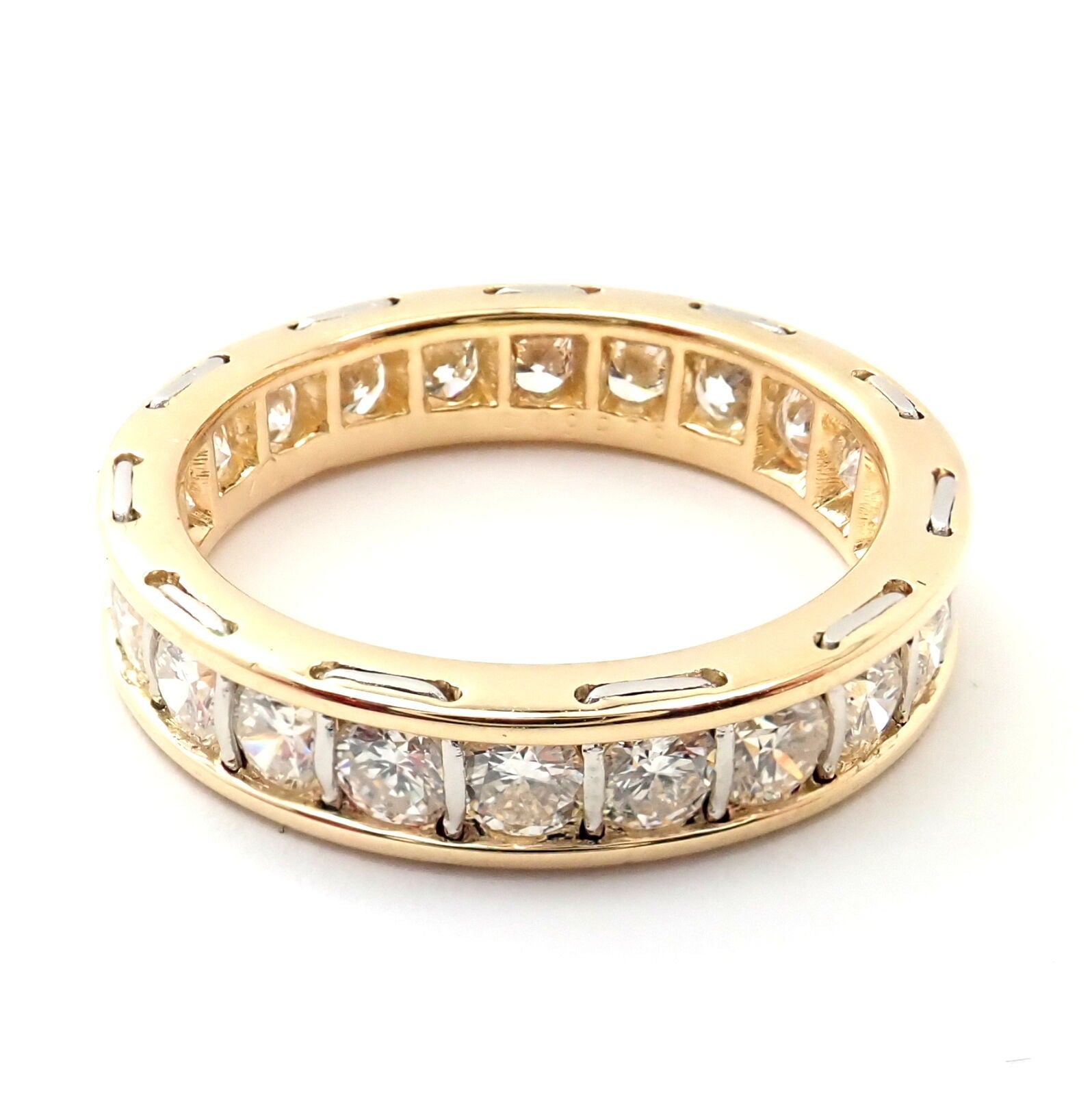 Authentic Vintage Cartier Stitches 18k Gold Diamond Eternity Band Ring Size 5 | Fortrove