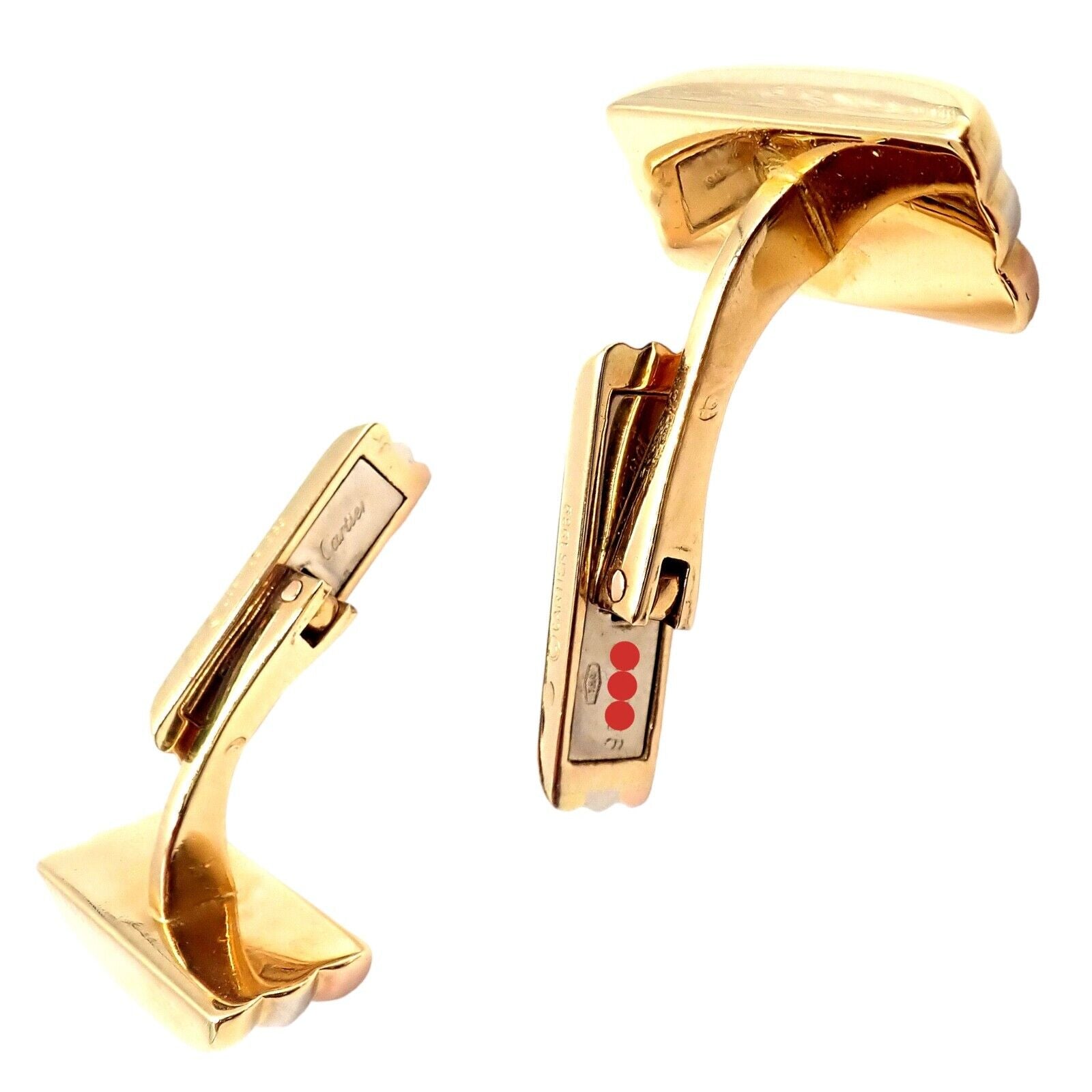 Rare! Vintage Authentic Cartier Trinity 18k Tri-Color Gold Cufflinks | Fortrove