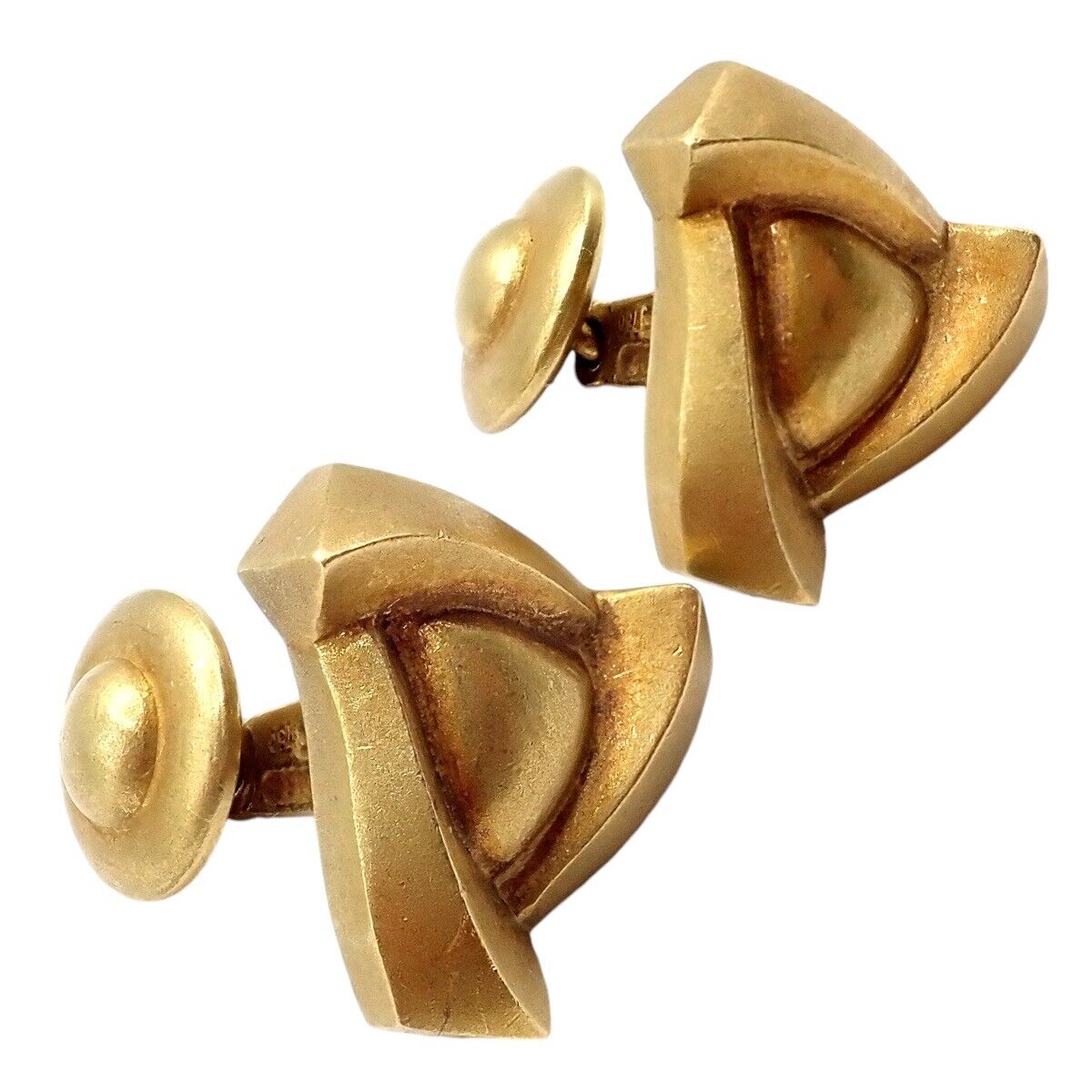 Rare! Vintage Kieselstein Cord 18k Yellow Gold Alligator Eye Cufflinks 1990 | Fortrove