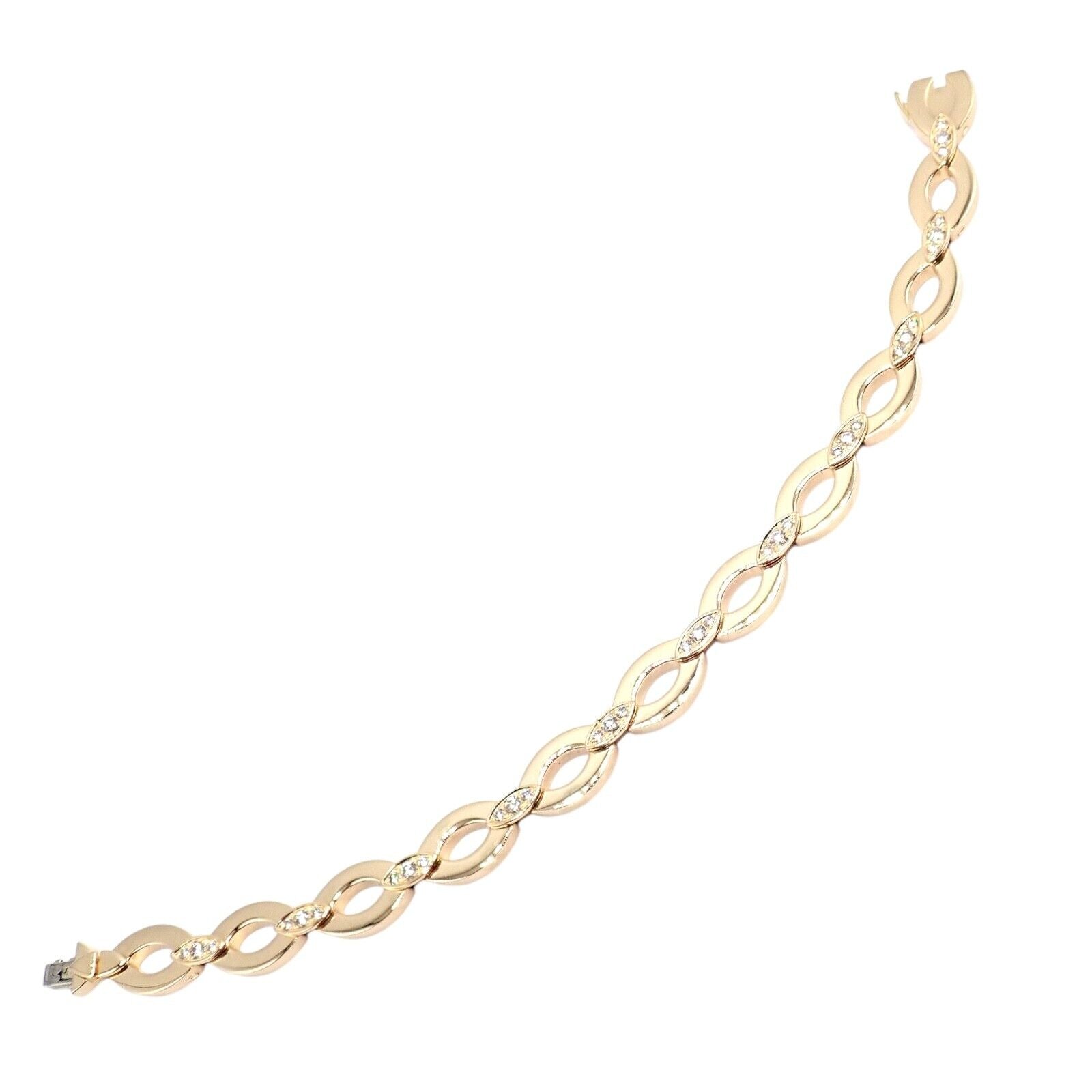 Authentic! Cartier 18K Yellow Gold Diamond Diadea Link Bracelet Earrings Set | Fortrove
