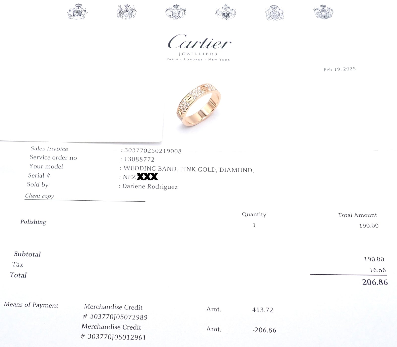 Authentic! Cartier Love 18k Rose Gold Diamond Paved Ring Size 54 US 6 3/4 | Fortrove