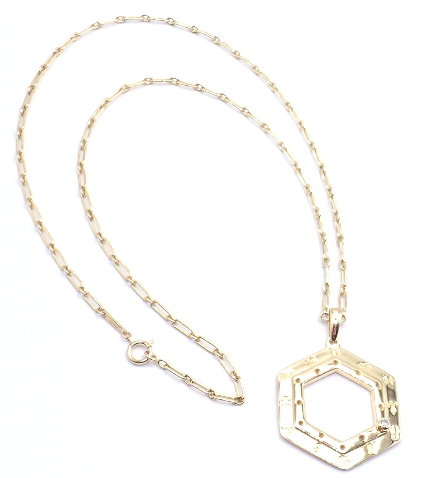 Vintage Cartier Zodiac 18k Yellow Gold Diamond Pendant Link Chain Necklace | Fortrove