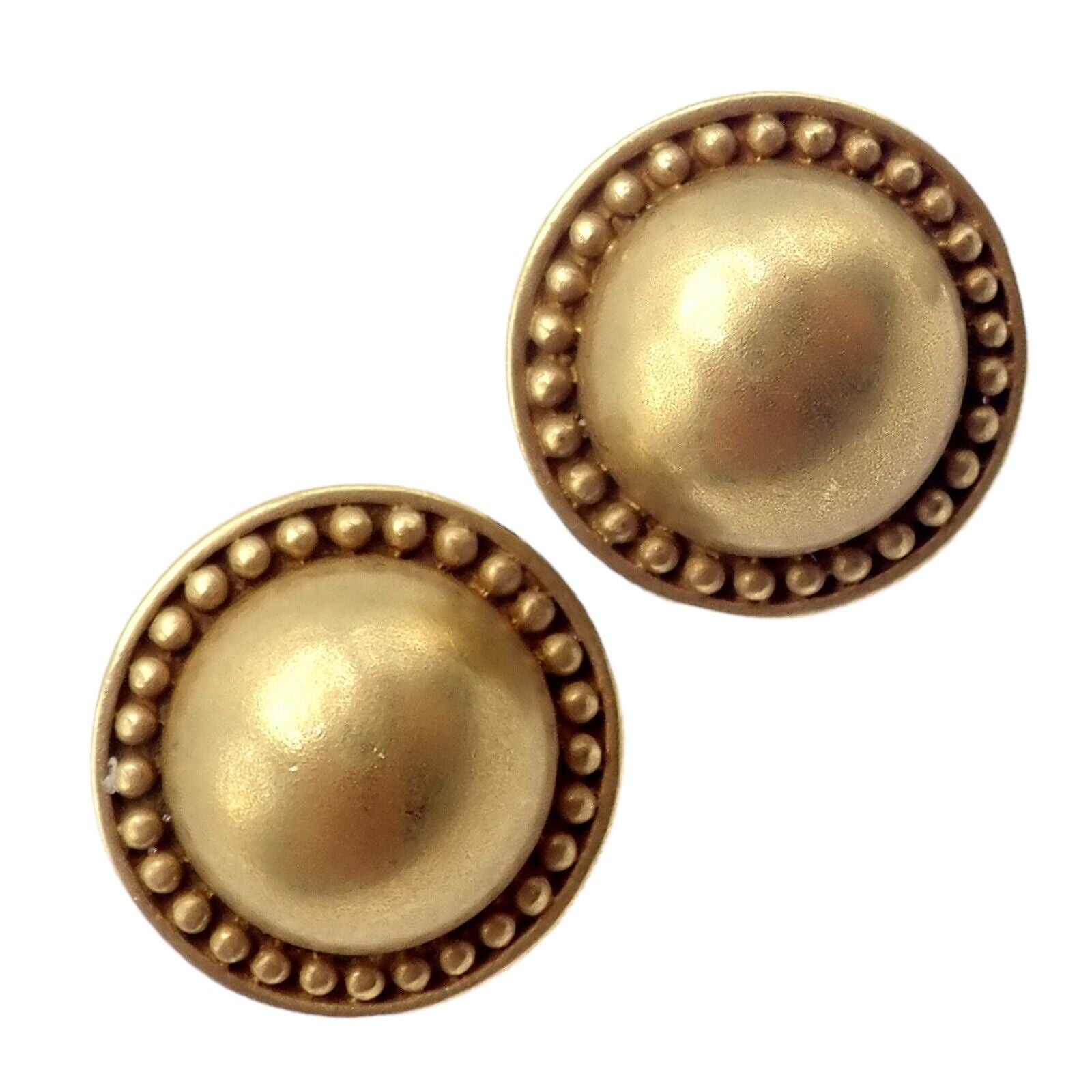 Rare! Vintage Kieselstein Cord 18k Yellow Gold Dome Bead Earrings 1987 | Fortrove