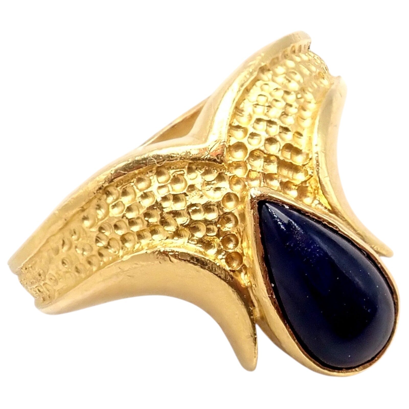 Authentic! Ilias Lalaounis Greece 18k Yellow Gold Onyx Ring | Fortrove