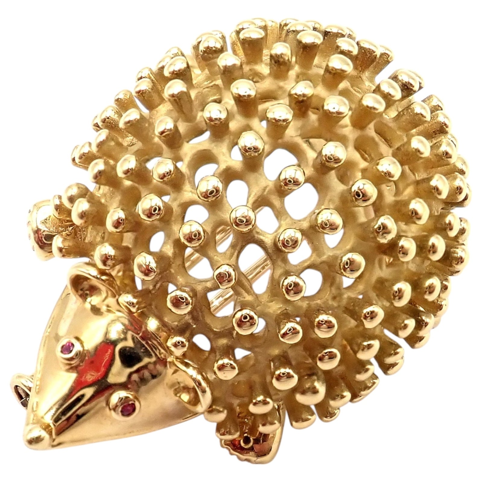 Vintage! Tiffany & Co Schlumberger 18k Yellow Gold Hedgehog Sweet Brooch Pin | Fortrove