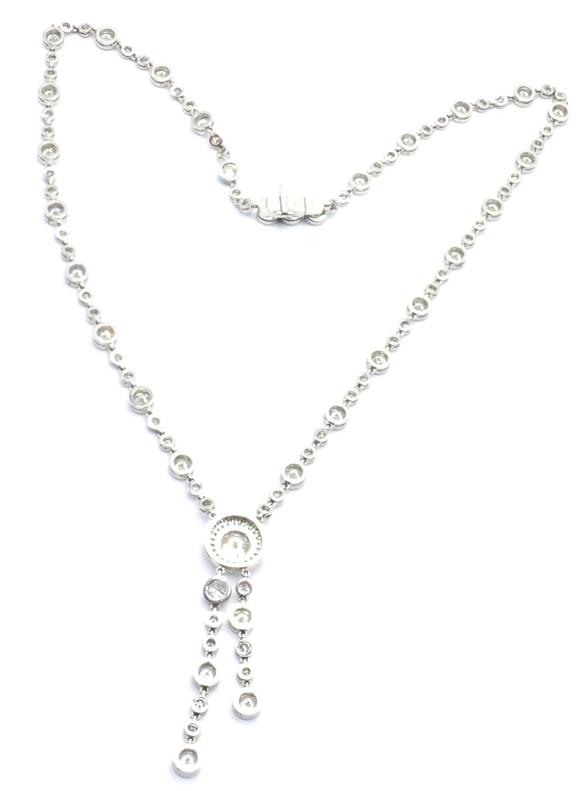 Tiffany & Co Jazz Platinum 8.75ct Diamond Lariat Drop Necklace | Fortrove