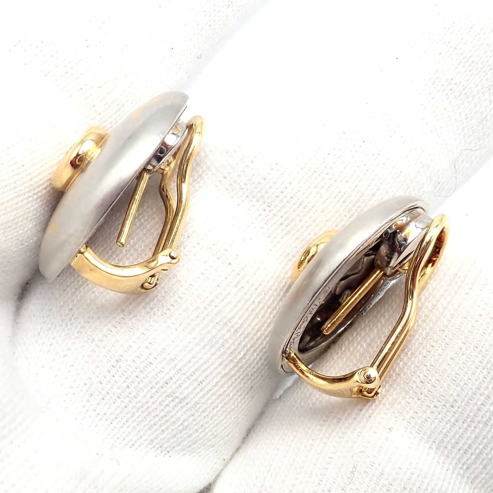 Authentic! Tiffany & Co Platinum + 18k Yellow Gold Picasso Diamond X Earrings | Fortrove