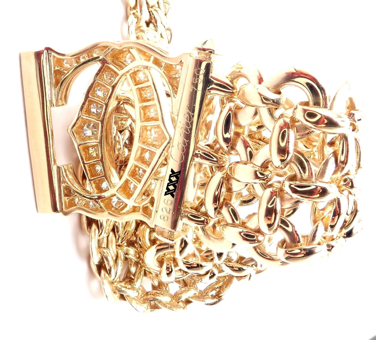 Cartier Jewelry & Watches:Fine Jewelry:Necklaces & Pendants Authentic! Cartier Penelope 18k Yellow Gold Diamond Double C Three Row Necklace