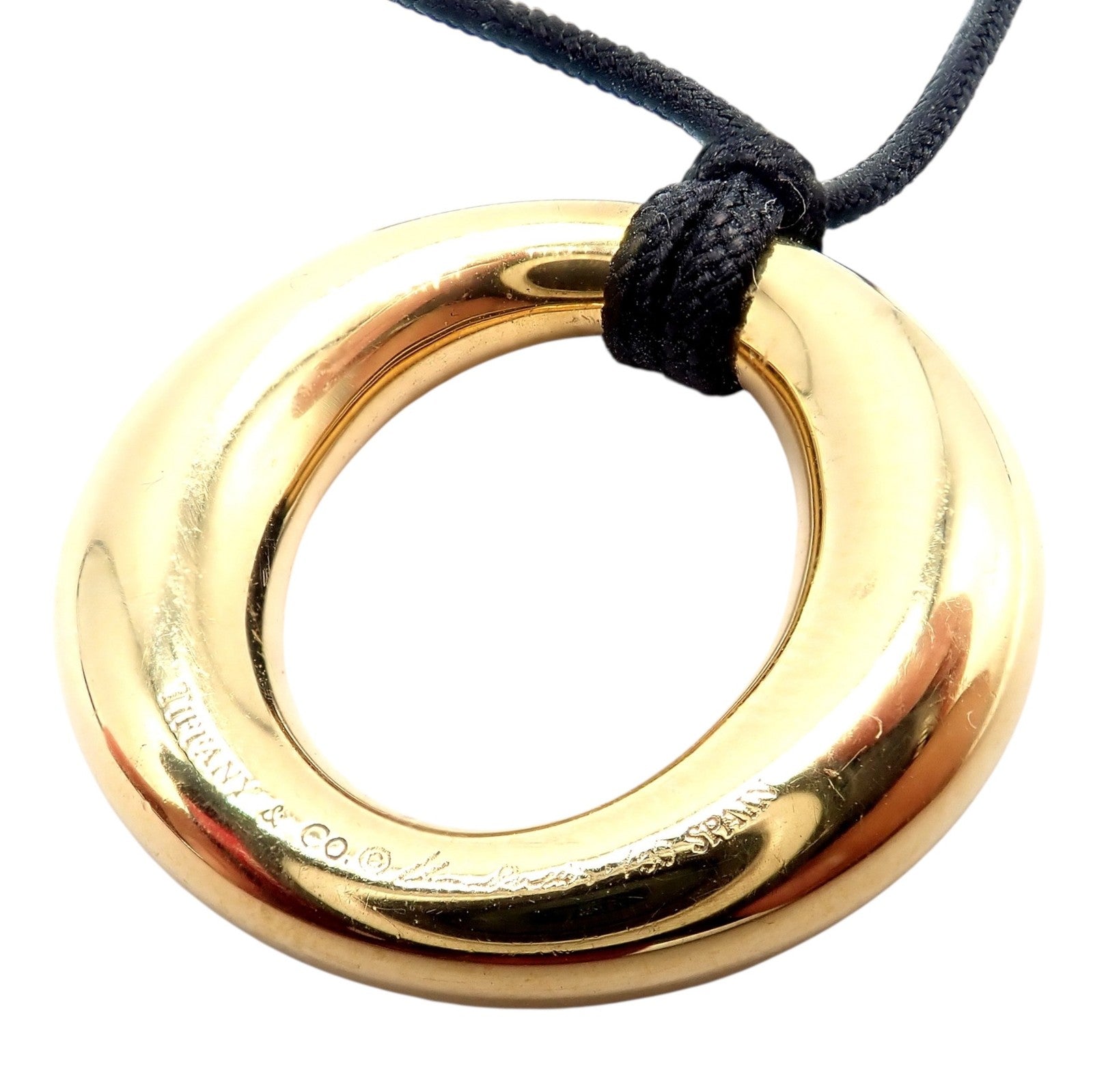 Authentic! Tiffany & Co 18k Yellow Gold Peretti 25mm Diamond Sevillana Necklace | Fortrove