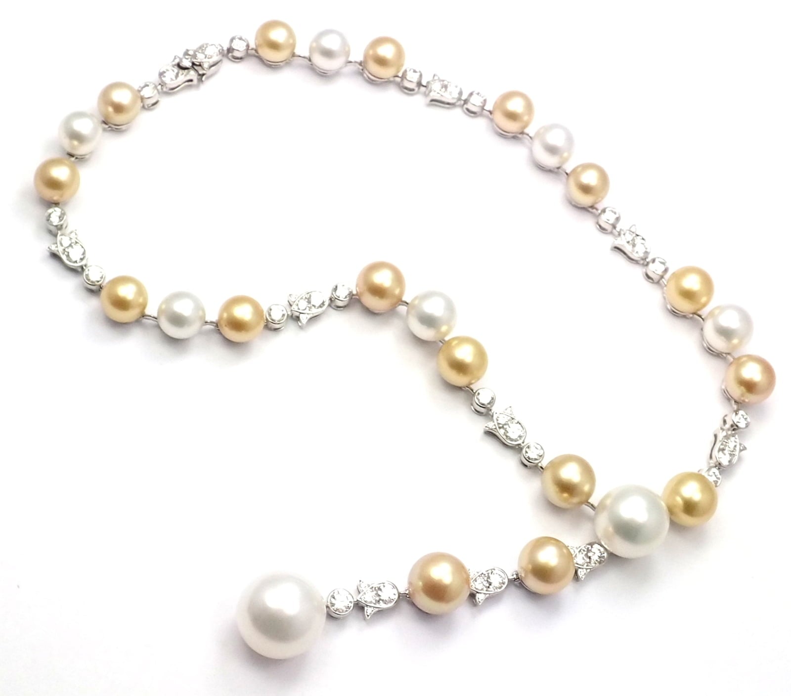 Cartier Jewelry & Watches:Fine Jewelry:Necklaces & Pendants Authentic! Cartier Calin Platinum Diamond Tahitian & South Sea Pearl Necklace