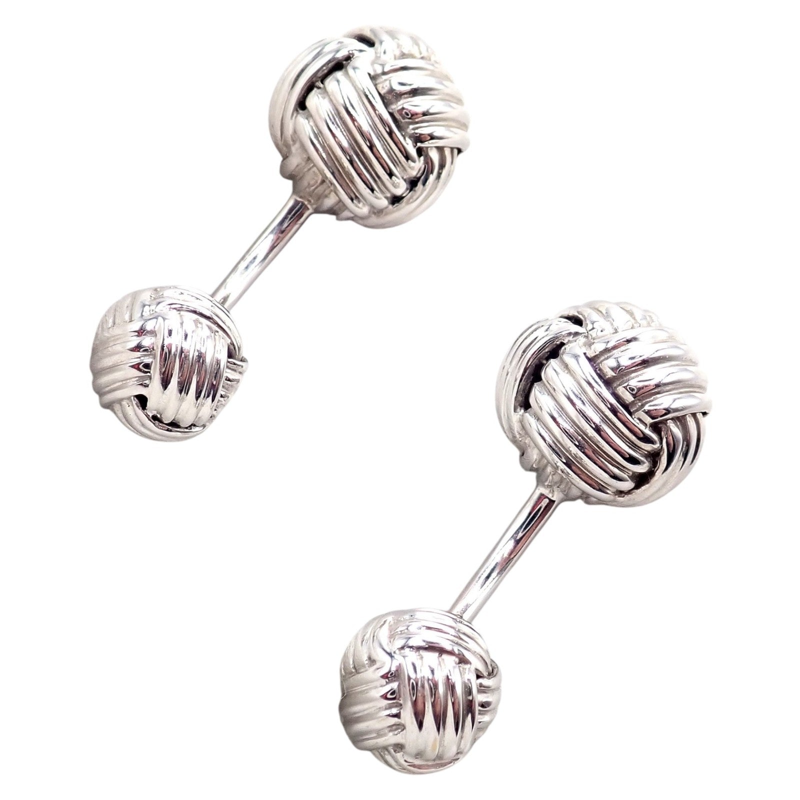 Tom Ford Jewelry & Watches:Men's Jewelry:Cufflinks Authentic Tom Ford 18k White Gold Signature Classic Rope Knot Cufflinks